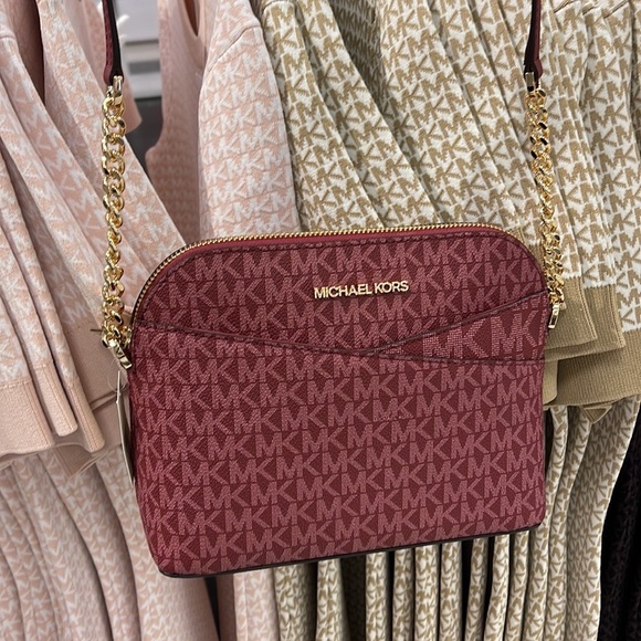 MICHAEL KORS Jet Set Medium Logo Dome Satchel Mulberry Multi - Picture 12 of 16